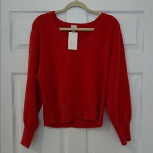 a new day Vibrant Red V-Neck Sweater